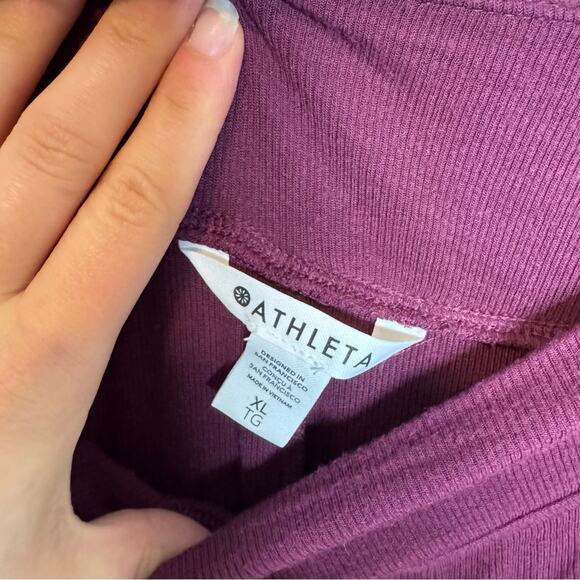 Athleta Well Rested Rib Sleep Wide Leg Lounge Stretch Pants Purple Size XL - Picture 4 of 6